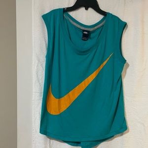 Turquoise Nike Shirt/W Orange Check